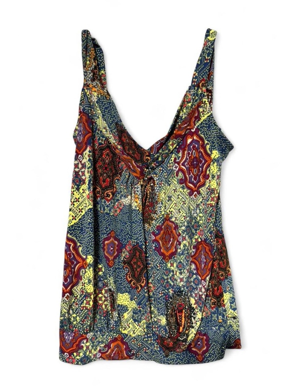 Carole Little Multicolor Paisley & Geometric V-Neck Tank